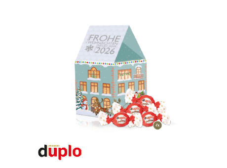 Product image 3D Präsent "Haus" mit duplo Knusperlen Werbeartikel