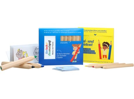 JUMBO Buntstifte Set mit Memo-Kärtchen, inkl. individueller Rundumdruck Werbeartikel