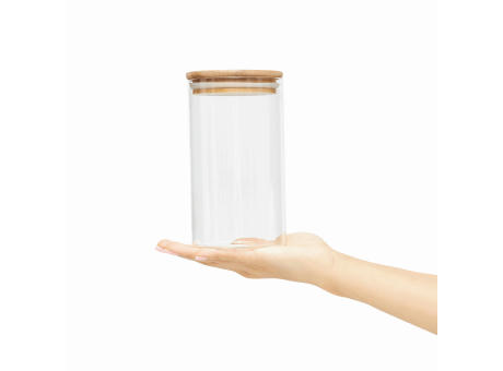 ECO STORAGE M - Glas-Vorratsdose, Füllmenge ca. 700 ml Werbeartikel