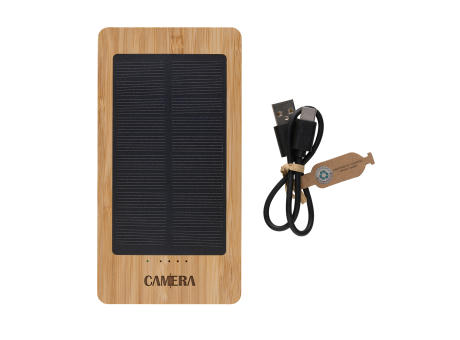 Sunwick 10.000mah Bambus Solar Powerbank bedrucken