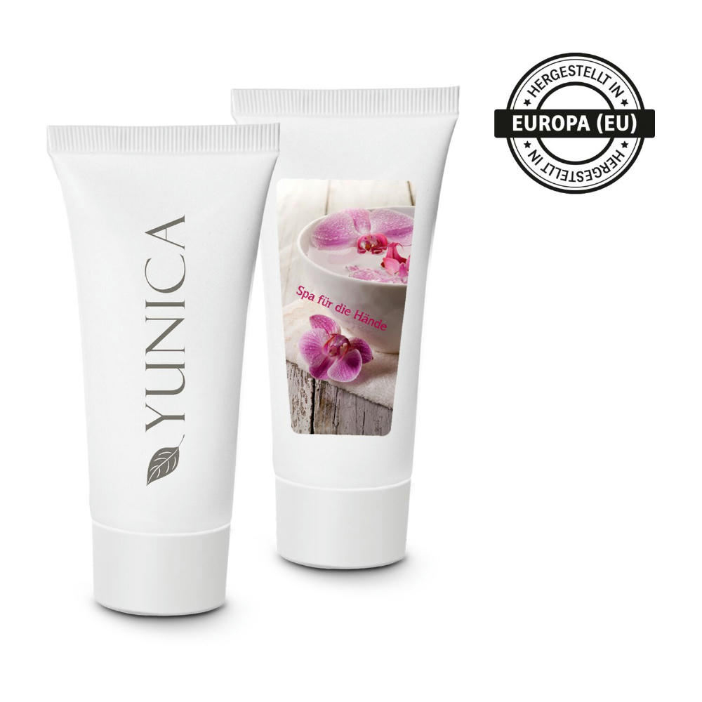 Product image Pflegetube Mini 20 ml - Hand- und Nagelcreme sensitiv mit Aloe Vera, Sheabutter, Mandelöl & Avocadoöl Werbeartikel