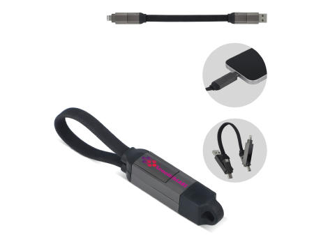 Multifunktionales 4-in-1 Kabel OTG Schlüsselanhänger Größe 60 W Werbeartikel