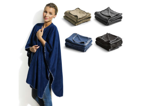Nightingale Fleece-Poncho 120x160 cm Werbeartikel