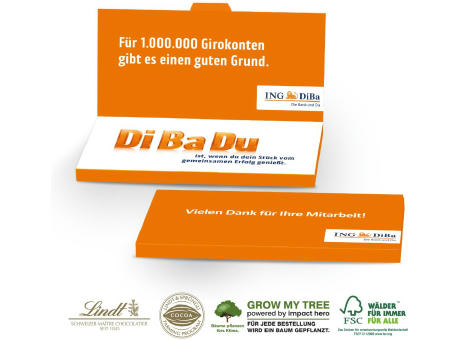 Product image GRUßKARTE MIT SCHOKOLADENTAFEL VON LINDT EXCELLENCE bedrucken