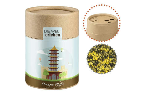 Product image Gewürzmischung Orangen-Pfeffer, ca. 75g, Kraftpapierstreuer Midi Werbeartikel