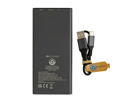 Product image Terra RCS recycelte 18W-Aluminium-Powerbank 10.000mAh bedrucken
