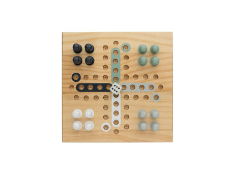 Claire Ludo-Spiel aus Holz Werbeartikel
