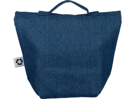 Recycelte Denim-Kühltasche mit Rollverschluss Mira Werbeartikel