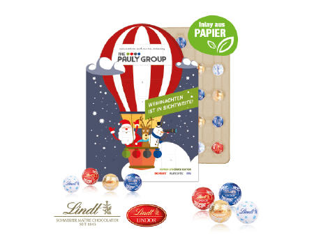 Product image Adventskalender "individuelle Kalenderform" mit Lindt Schokolade Werbeartikel