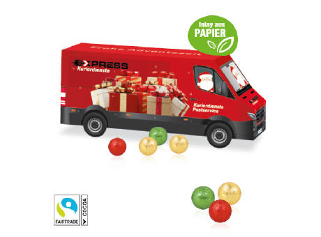 Product image 3D Adventskalender "Transporter" mit Fairtrade® Schokolade mit Papier-Inlay Werbeartikel