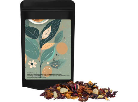 Product image Früchtetee gute Laune, ca. 17g, Standbeutel Mini schwarz Werbeartikel