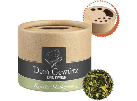 Product image Gewürzmischung Kräuter-Steakgewürz, ca. 25g, Kraftpapierstreuer Mini Werbeartikel