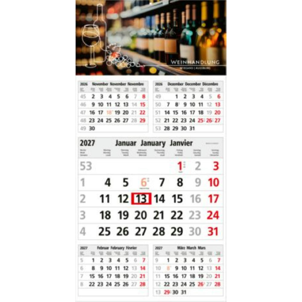 Product image 5-Monatskalender Einblatt Commerce 5 Post A EXPRESS postoptimiert Werbeartikel