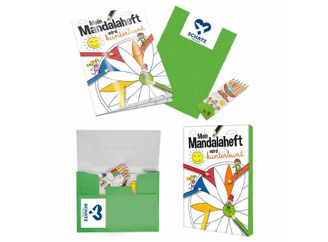 Malbuch / Mal-Set A5 - Mandala - Malset neutral Werbeartikel