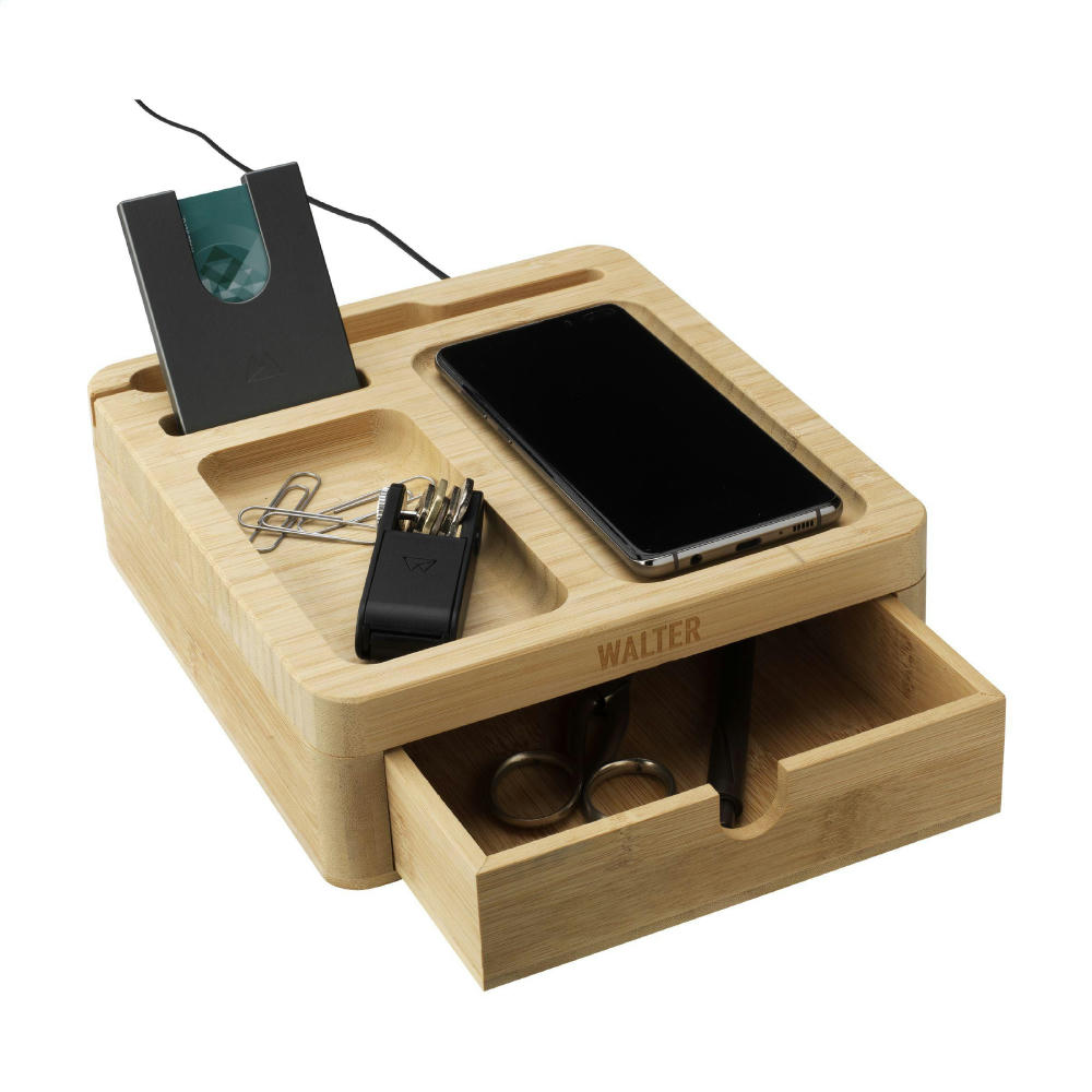 Product image Walter Bamboo Big Dock 15W Organizer und Ladegerät Werbeartikel