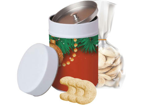 Product image Vanillekipferl, ca. 100g, Beutel in Metalldose Maxi bedrucken