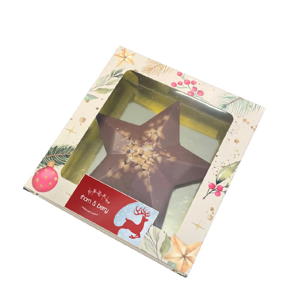 Schokoladen-Weihnachtsstern mit Karamell-Meersalz Werbeartikel