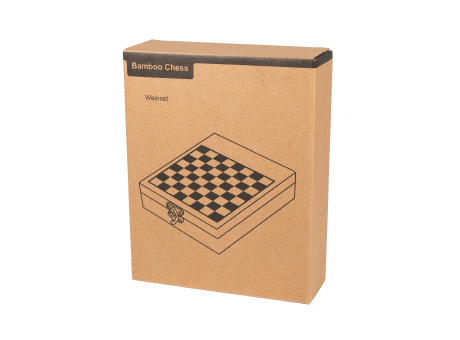 BAMBOO CHESS - Weinsetmit Schachspiel Werbeartikel