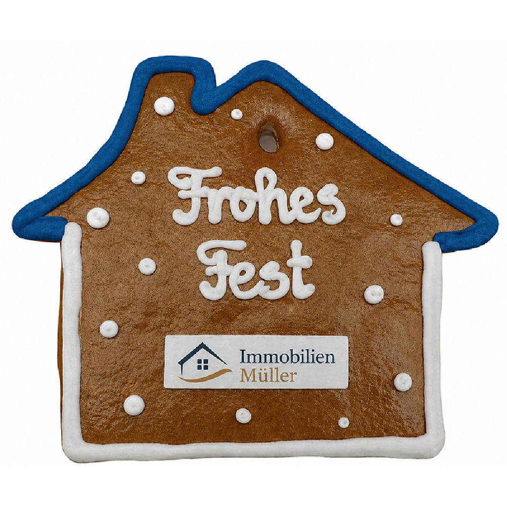 Lebkuchen-Weihnachtshaus Flach Werbeartikel