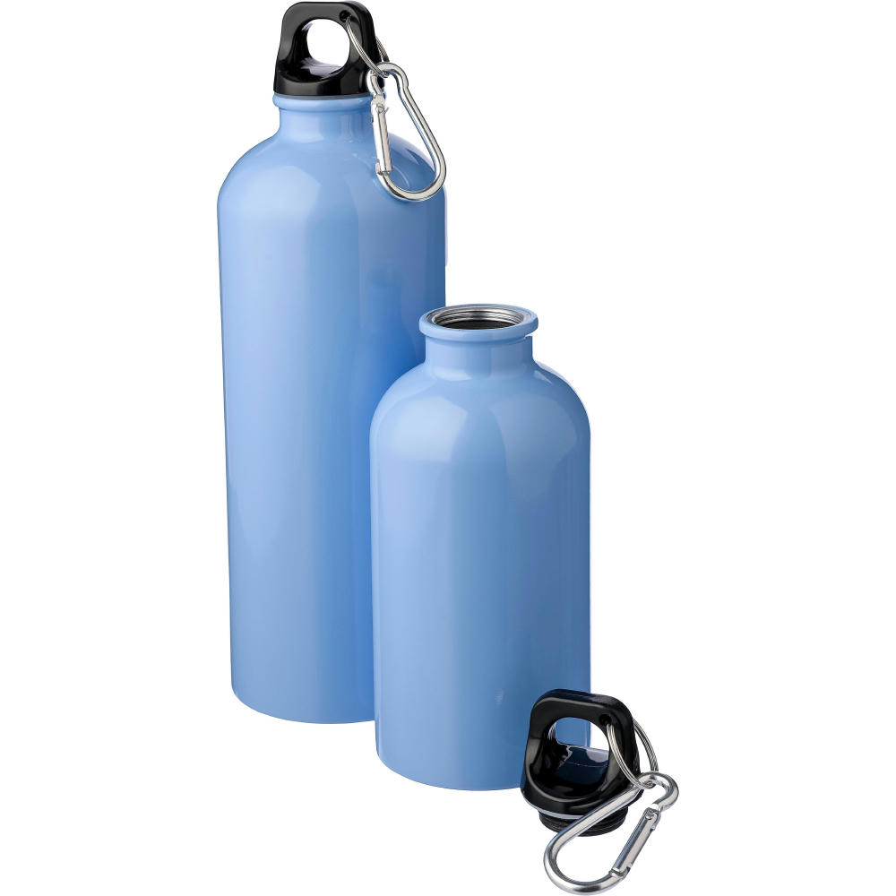 Einwandige Flasche aus recyceltem Edelstahl (400 ml) Sable Werbeartikel