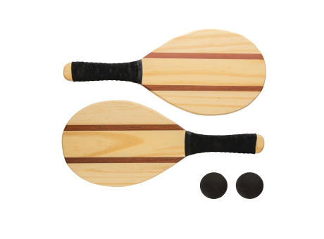 Frescobol Tennis-Set aus Holz Werbeartikel
