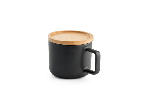 Product image FANGIO. Tasse aus Keramik 220ml mit Deckel aus Bambus, der als Untersetzer dient bedrucken