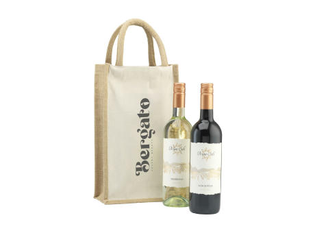 Jute Canvas Double Wine Bag Weintasche Werbeartikel