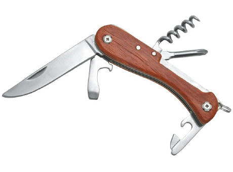 Multifunktionsmesser 'Barrow', Padoukholz Werbeartikel