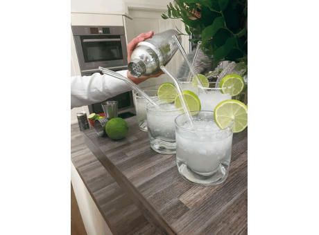 Glas-Strohhalm Set DRINK TOGETHER Werbeartikel