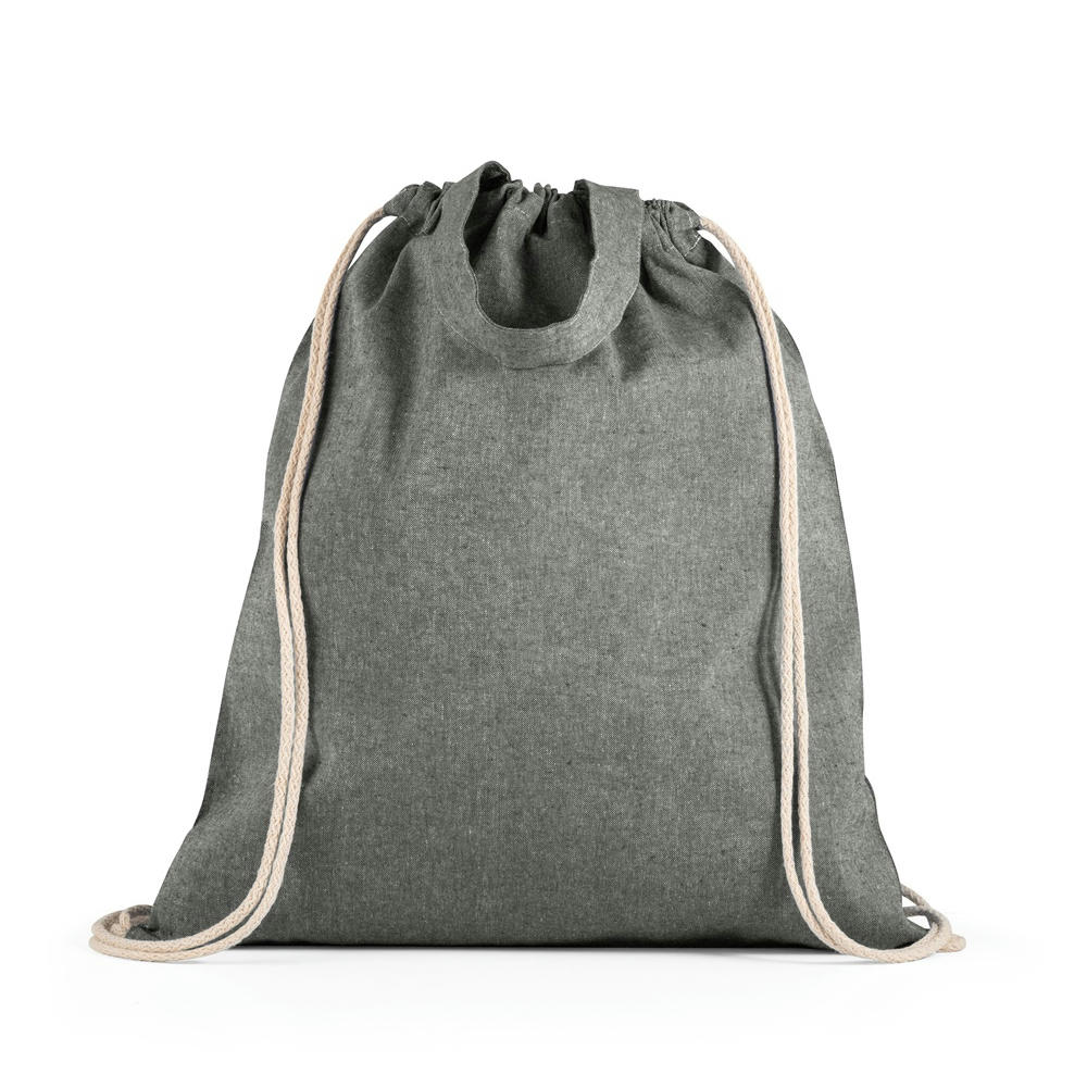 Product image RISSANI. Tragetasche/Turnbeutel (2in1) aus recycelter Baumwolle (70%) und polyester (30% rPET) (140 g/m²) Werbeartikel