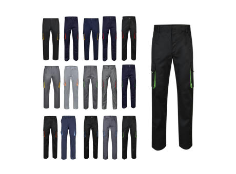 Product image VL HYPNOS. Zweifarbige Twill-Hose mit mehreren Taschen (200 g/m²), aus Baumwolle (35 %) und Polyester (65 %) Werbeartikel