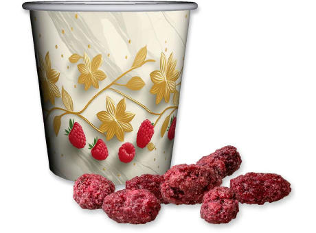 Product image Gebrannte Mandeln Himbeere, ca. 40g, Snackbecher Mini bedrucken