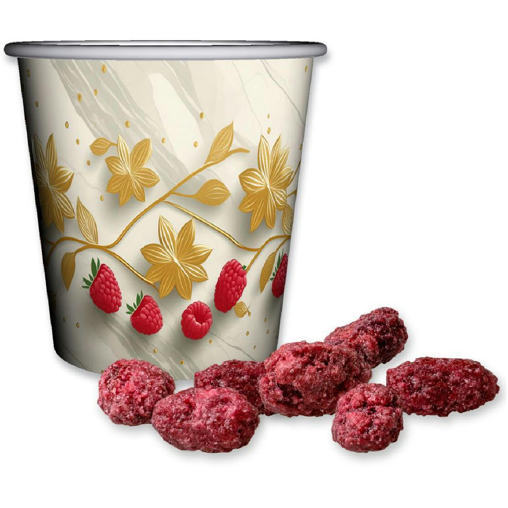 Product image Gebrannte Mandeln Himbeere, ca. 40g, Snackbecher Mini Werbeartikel