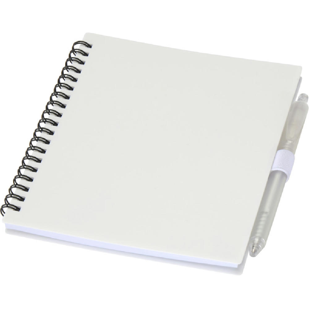 Product image Niove Softcover Notizbuch aus recyceltem Kunststoff mit Kugelschreiber (blaue Mine) Werbeartikel