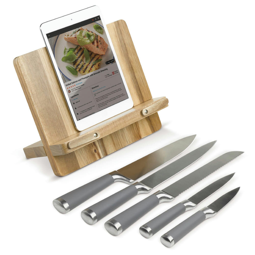 Kochbuchständer mit 5 Messern Werbeartikel