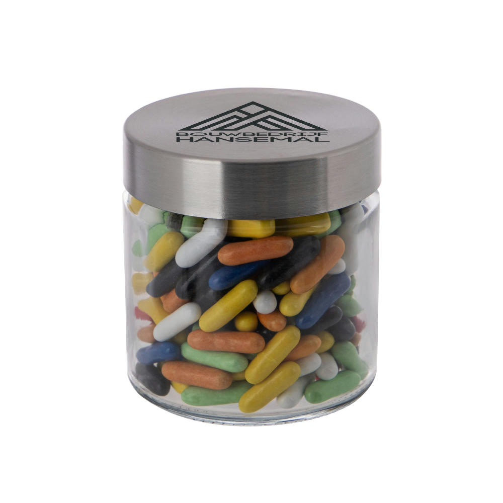 Product image Glas 0,35 Liter gefüllt mit Süßigkeiten Werbeartikel