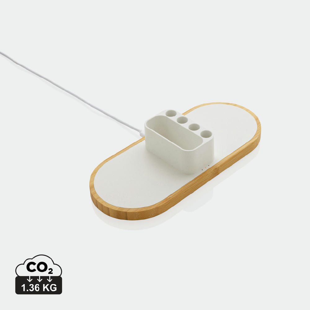 Product image Ontario 10W Dual Charger aus Bambus & RCS rPlastik Werbeartikel