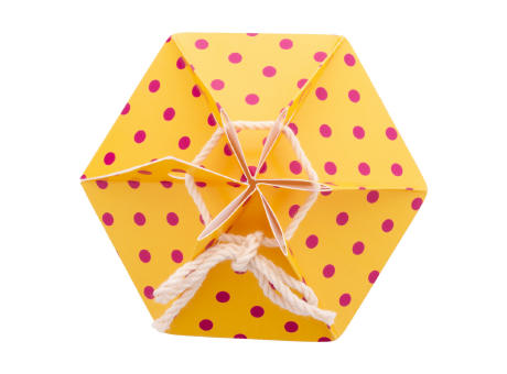 Sechseckige Geschenkbox CreaBox HexaCord M bedrucken