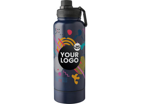 Doppelwandige Edelstahl-Trinkflasche 1000 ml Nathaniel Werbeartikel