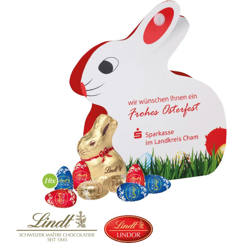 Product image WERBE HASE MIT SCHOKOLADENMISCHUNG VON LINDT Werbeartikel