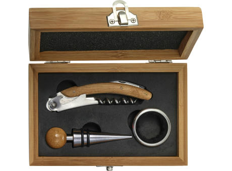 Product image Weinset aus Bambus und Stahl Leonie Werbeartikel