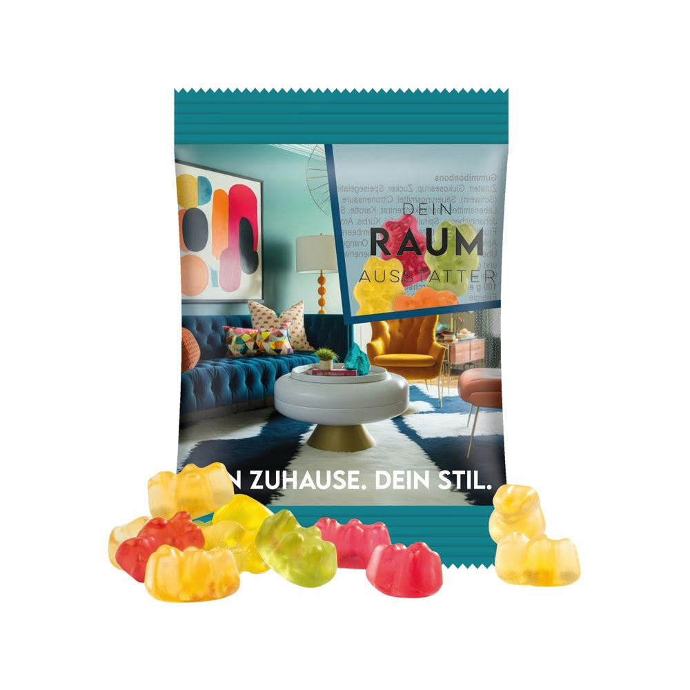 Minitüte 15 g Trolli Fruchtgummi Standardformen Werbeartikel