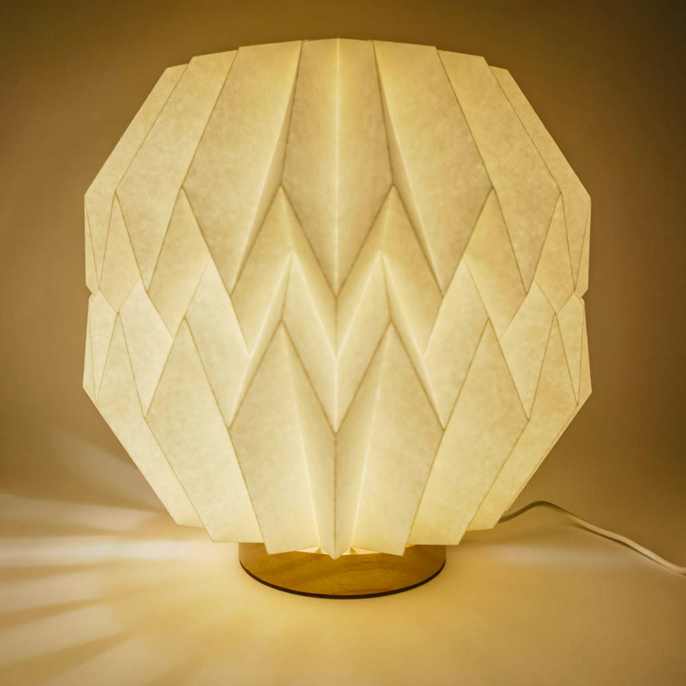 Coollux faltbare, von Origami inspirierte Papier-LED-Lampe Luna 25cm Werbeartikel