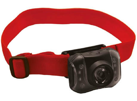 Elastisches Band für Stirnlampe 'Orkanger', rot Werbeartikel