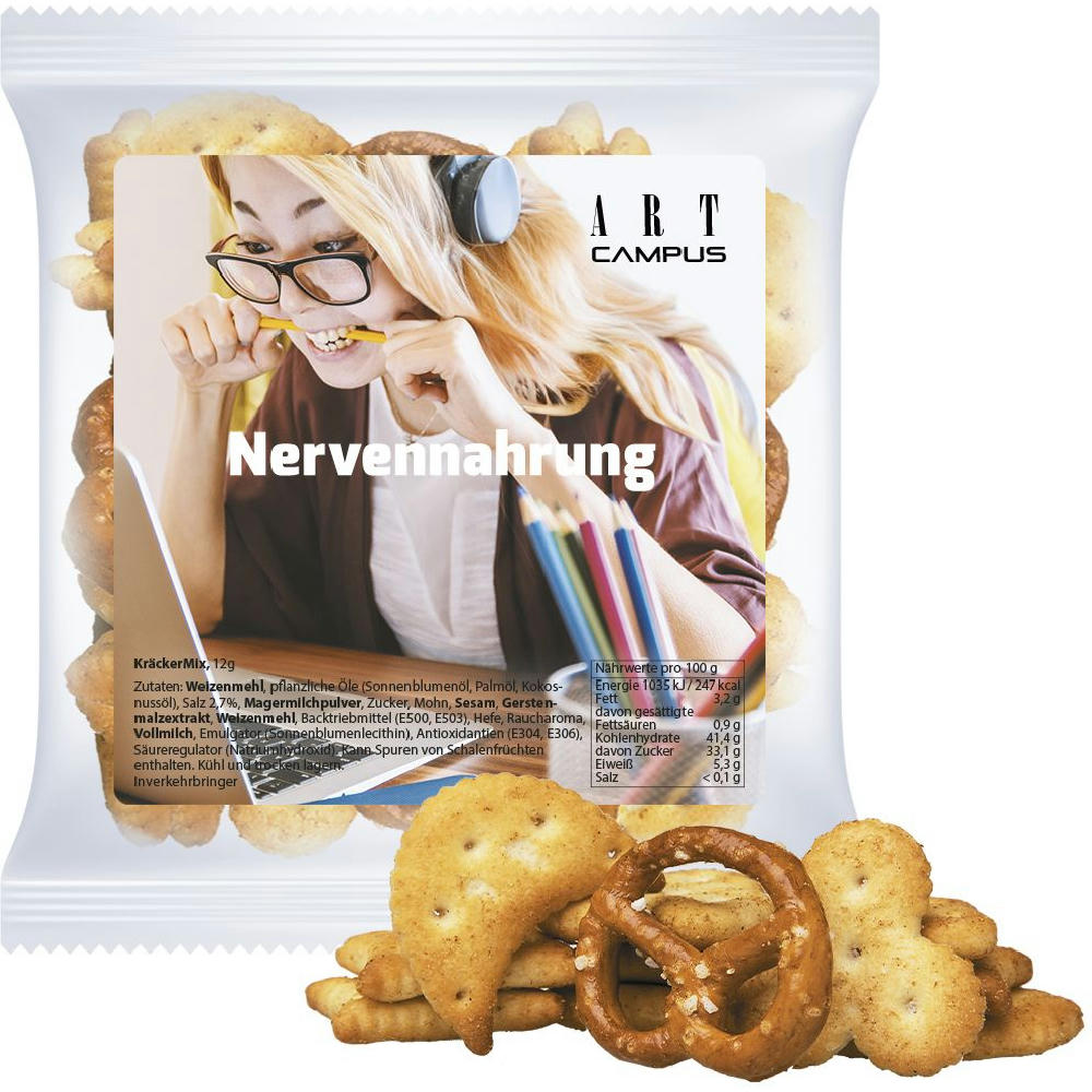 KräckerMix, ca. 12g, Express Maxi-Tüte mit Etikett Werbeartikel