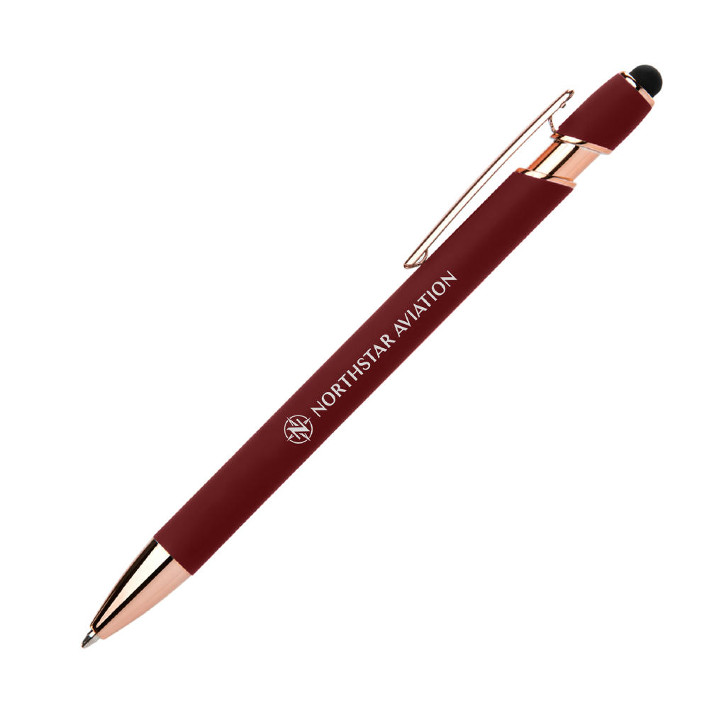 Prince Softy Roségold Gelschreiber - m/Stylus Werbeartikel