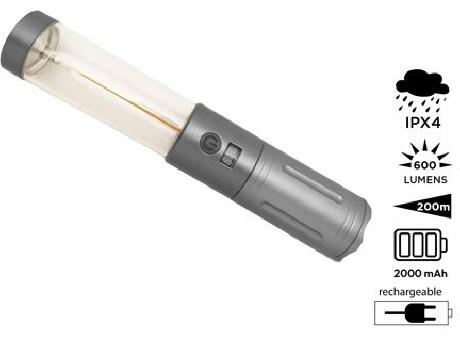 Wiederaufladbare 2-in-1 Laterne / Taschenlampe 'Corell' Werbeartikel