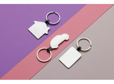 Schlüsselring Auto aus RCS rec. Zinklegierung Werbeartikel