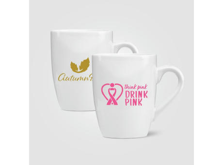 Bistro - 415 ml Keramiktasse - Weiß Werbeartikel