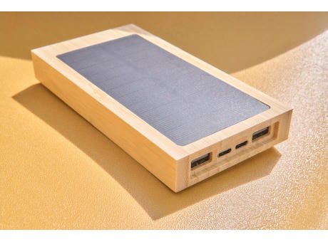 Bambus Solar-Powerbank Elz bedrucken